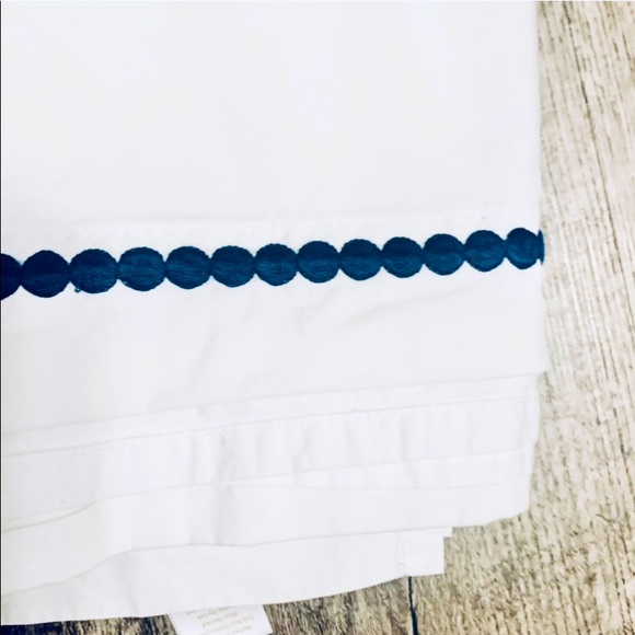 Pottery Barn Teen Other - Pottery Barn Teen White Full Flat Sheet Blue Trim